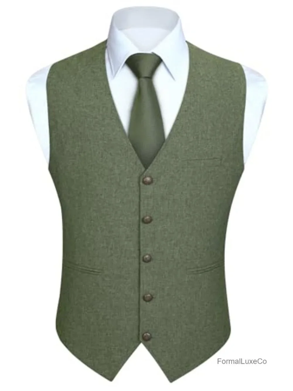 Vintage 5-Button Tuxedo Suit Vest for Men with 3 Pockets, Sleeveless Formal